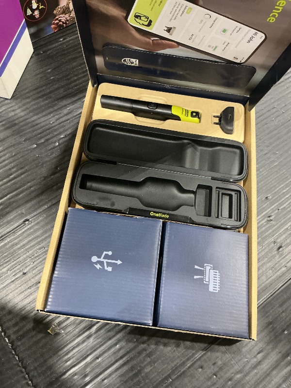 Photo 1 of **MISSING PARTS**
Philips Norelco OneBlade 360 with Connectivity Hybrid Face + Body, Electric Beard Trimmer, Shaver and Body Groomer Kit with 360 Blade Tech, 1x360 Blade, 5-in-1 Comb, Travel Case, Model QP4631/90