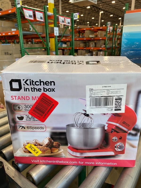 Photo 1 of *MINOR DAMAGE - USED*
Kitchen in the box Stand Mixer,3.2Qt Small Electric Food Mixer,6 Speeds Portable Lightweight Kitchen Mixer for Daily Use with Egg Whisk,Dough Hook,Flat Beater (Blue)