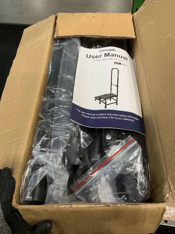 Photo 1 of [2025 Upgrade] 2 Step Stool with Handle for Elderly with Sensor Night Light,Medical Heavy Duty Step Stool with Adjustable Handrail, Bedside Steps for People with Mobility Impairments,450lbs