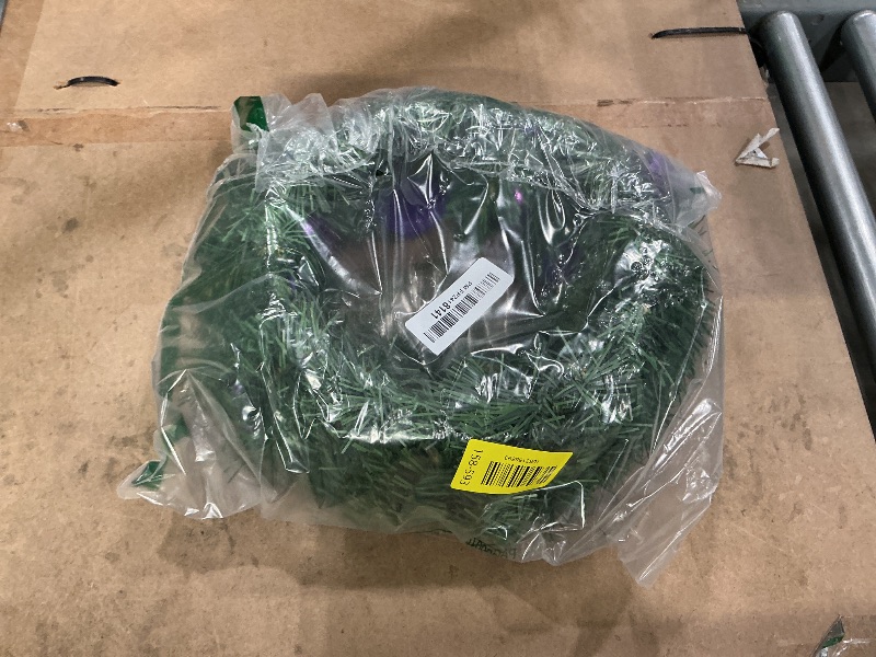 Photo 1 of [Safety Fire Retardant] Purple Christmas Advent Wreath Decoration, Lifelike Feel 4 Advent Candle Holder Centerpiece Christmas Decorations Gift for Church Holiday Home Indoor Ribbons Balls(No Candles)