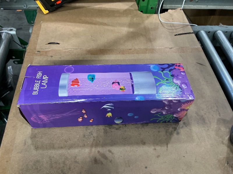 Photo 1 of ***MISSING FISH*** Brewish Bubble Fish Lamp | Desktop Sensory LED Bubble Lamps | 7 Color Changing Fake Aquarium Night Light | Artificial Fish Tank with Moving Fishes | Home Decor, Gift for Kids, Adults, ADHD & Autism