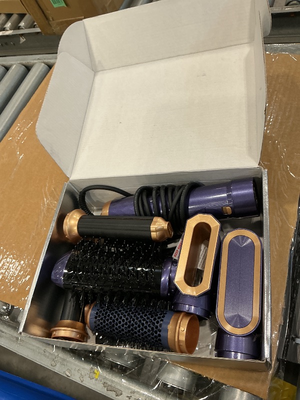 Photo 1 of *MINOR DAMAGE - USED*
6 in 1 Air Styler Magic Hair Dryer Brush, Negative Ionic Blow Dryer Brush & 3 Heat Settings, Detachable Auto Curling & Straightening Volumizing, Frizz-Free Styling, Salon to Home Use (Blue)