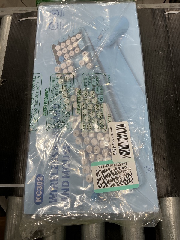 Photo 2 of Wireless Keyboard and Mouse Combo, Full-Size Retro Typewriter Keyboard with Detachable Wrist Rest, Round Keycaps, Sleep Mode & Tilt Legs, 2.4GHz Cordless Connection for Windows/PC (Robin Egg Blue)