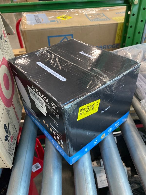 Photo 1 of *USED*
Ensenior 6 Pack 6 Inch LED Recessed Light, Dimmable, 2700K-5000K 5CCT, 1200LM High Brightness, 12W 120V, Damp Rated, ERL-12X-ETL, Ultra-Thin Canless Wafer Ceiling Light - ETL & FCC & IC