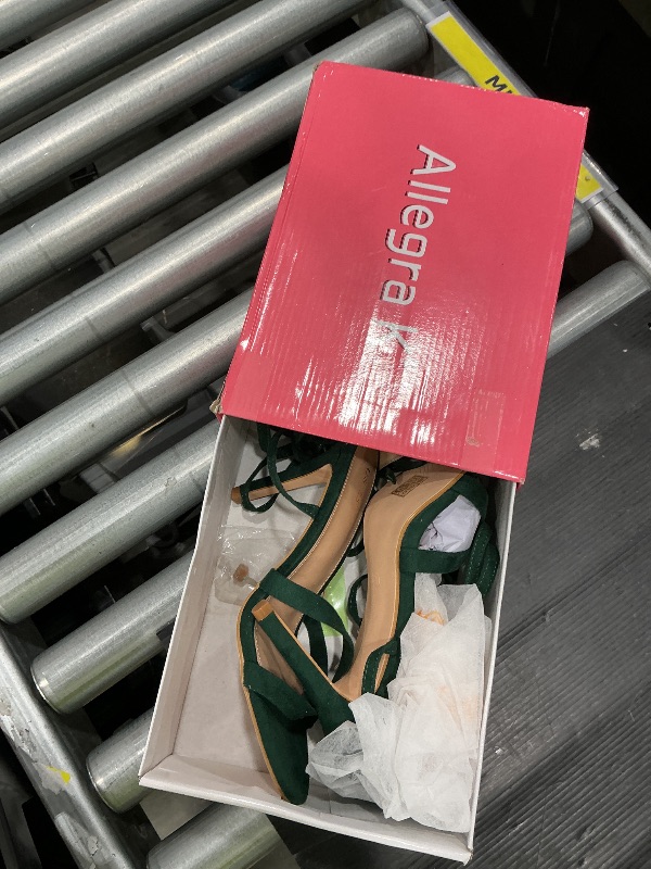 View 2 of *MINOR DAMAGE - USED*
Allegra K Women's Lace Up Heels Stiletto High Dark Green Heel Sandals 7.5 M US