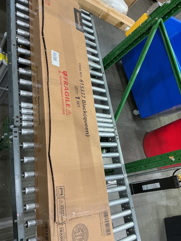 Photo 1 of **MISSING PIECES UNKNOWN**Yaheetech Classic Metal Platform Bed Frame Mattress Foundation with Victorian Style Iron-Art Headboard/Footboard/Under Bed Storage/No Box Spring Needed/Queen Size Black