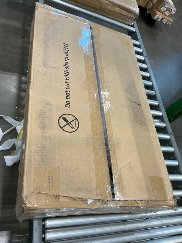 Photo 1 of **MISSING PIECES UNKNOWN**YITAHOME Farmhouse Coffee Table with Storage, Coffee Tables for Living Room Rustic Wood Cocktail Table, Square Coffee Table for Living Meeting Room with Half Open Storage Compartment, Walnut