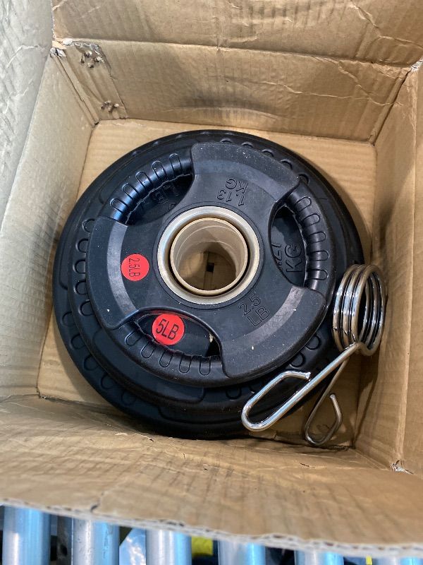 Photo 1 of ***NO BAR INCLUDED*** Fitvids 2 Inch Olympic Barbell Weight Plates and Bar Set, 7 FT Barbell Bar and 255 LB(2.5-45 LB) Barbell Weight Set for Home Gym Strength Training, Rubber Coate Design