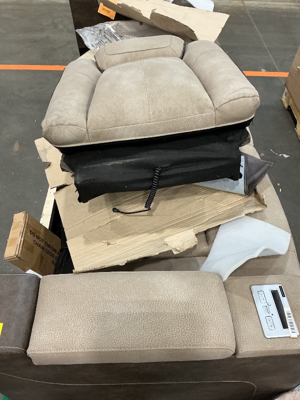 Photo 1 of ***MISSING HEADBOARDS*** partial brown leather couch with seat massagers