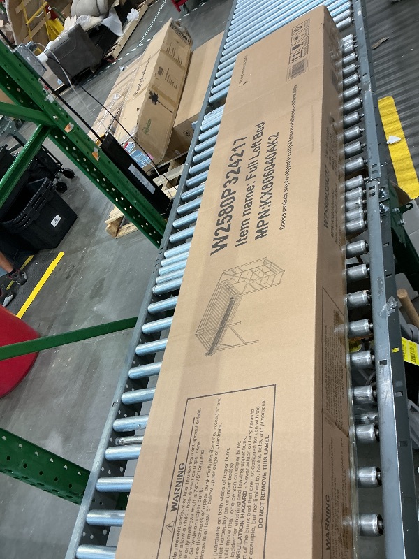 Photo 1 of **PARTIAL SET/check clerk comments**
KEIKI Full Size Metal Loft Bed Frame with Convertible Staircase, Built-in Storage Shelves & Wardrobe, Loft Bed with Solid Slats & Guardrail, No Box Spring Required, Easy Assembly, for Bedroom, White