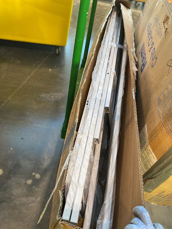 Photo 1 of **PARTIAL SET/check clerk comments**
KEIKI Full Size Metal Loft Bed Frame with Convertible Staircase, Built-in Storage Shelves & Wardrobe, Loft Bed with Solid Slats & Guardrail, No Box Spring Required, Easy Assembly, for Bedroom, White