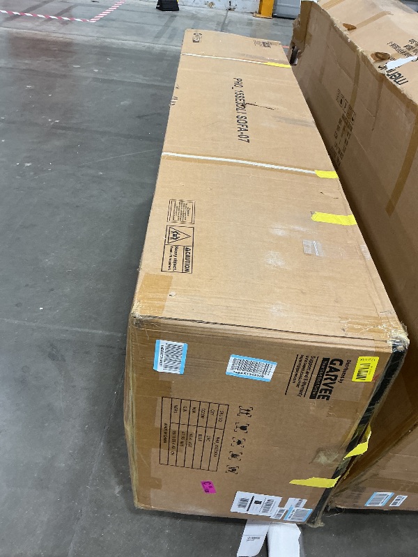 Photo 1 of ***PARTIAL SET*** GAOMON 81" Leather Couch, Handmade Button Tufted 3 Seater Sofa, Chesterfield Sofa with Deep Seat and 2 Pillows, Leather Sofa for Living Room Apartment, Office, Blue