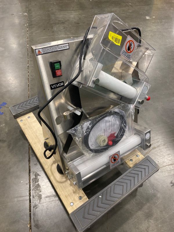 Photo 1 of *USED*
VEVOR Pizza Dough Roller Sheeter, 3-14 Inch Automatic Stainless Steel Pizza Press, Commercial Electric 370W Pasta Maker Machine, 260 pcs Per Hour, Adjustable Thickness, with Dough Press Lid