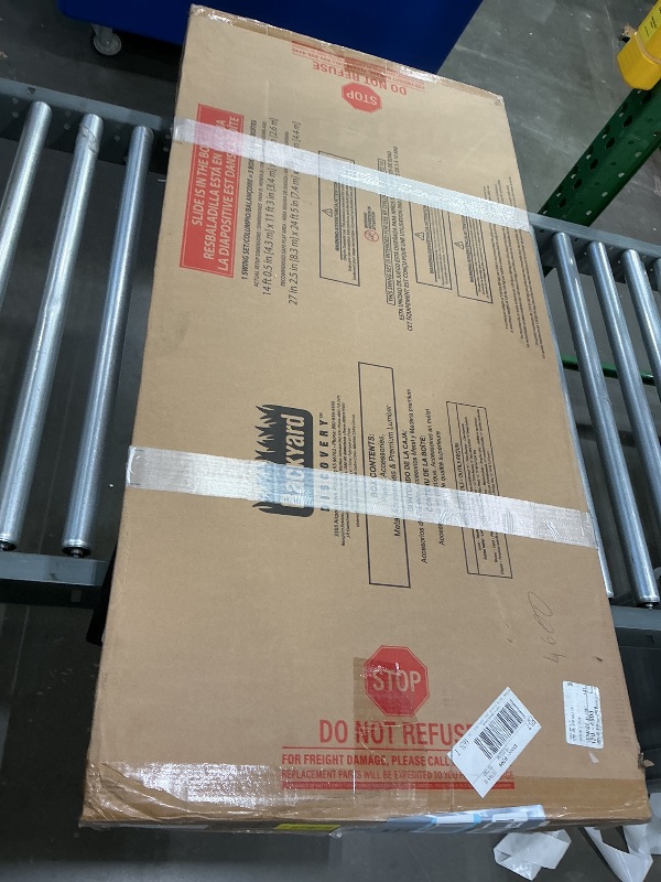 Photo 1 of *PARTIAL SET 3 other boxes sheck clerk comments *  
Backyard Discovery Lakewood Cedar Wood Swing Set with Wave Slide, Clubhouse, Playhouse, Snack Bar Window, Picnic Area, Belt Swings, Trapeze, Full Front Door, Windows, Step Ladder, Outdoor Playset