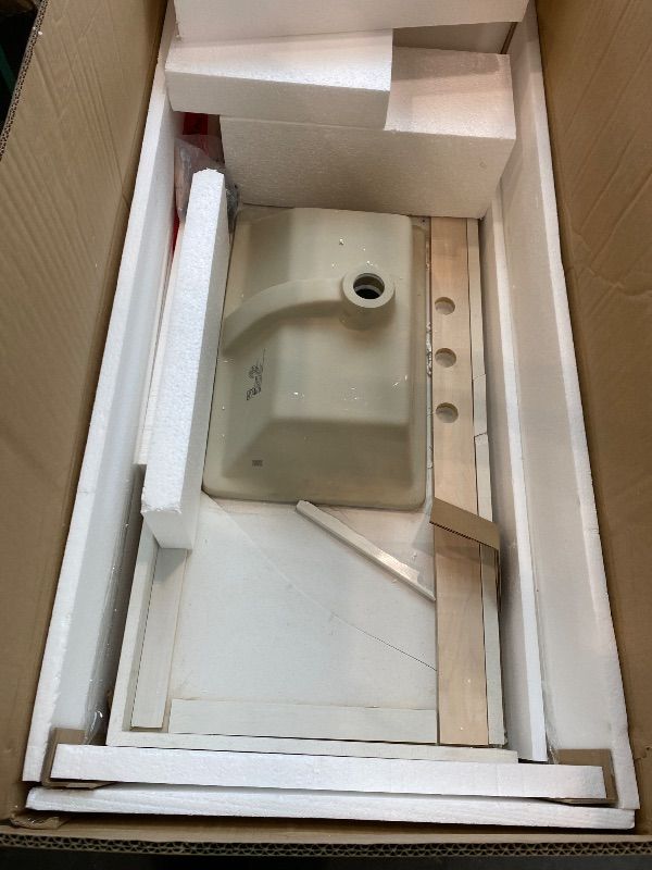 Photo 1 of ***MAJOR DAMAGE*** YITAHOME 48 Inch Floating Vanity with 3 Drawers, Wall Mounted Bathroom Vanity with White Quartz Countertop & Oak Veneer, Big Space Storage for Modern Bathroom, Black