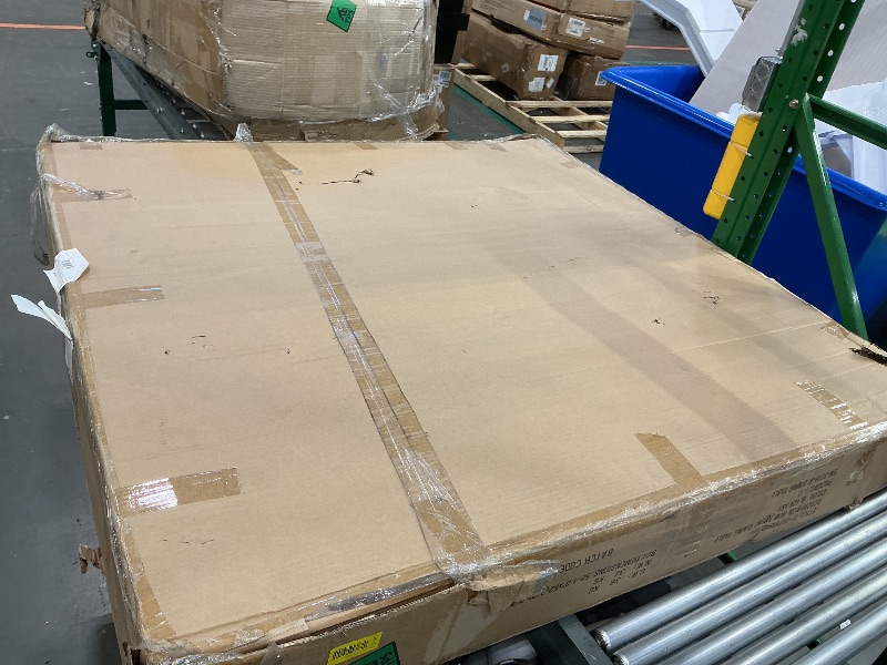 Photo 1 of *PARTIAL SET - ONLY the top, missing the legs*
Benzara EMI 47 Inch Round Dining Table- X- Cross Metal Base- Black Wood- Silver