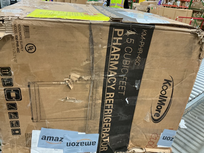 Photo 1 of **MAJOR DAMAGE**
KoolMore 4.5 cu ft Countertop Medical Pharmacy Refrigerator with Emergency Backup Battery for Temperature Display and Alarm in White, UL Listed (KM-PHR-45C)