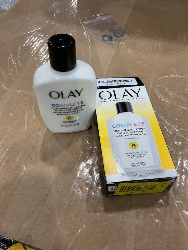 Photo 1 of *PARTIAL SET - ONLY 1 pack*
Olay Face Moisturizer, Complete with Sunscreen SPF 15, Daily Facial Lotion for Normal Skin, Lightweight Hydrating Broad Spectrum Sun Protection - Vitamin C, E, and Niacinamide - 6 Oz 2 Pack