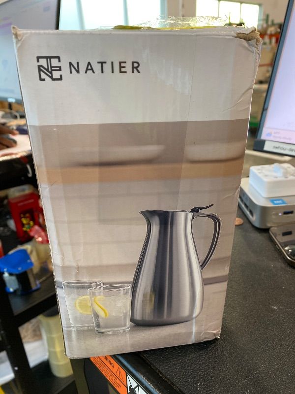 Photo 1 of *MISSING PARTS - Missing the lid*
Natier Premium Stainless Steel Coffee & Tea Server, 1L Tabletop Thermal Carafe with Double-Wall Insulated Body