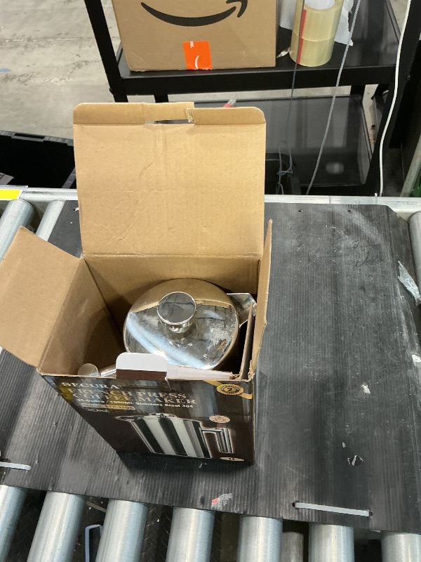 Photo 1 of ***VERY USED*** Secura French Press Coffee Maker, 304 Grade Stainless Steel Insulated Coffee Press with 2 Extra Screens, 34oz (1 Litre), Silver