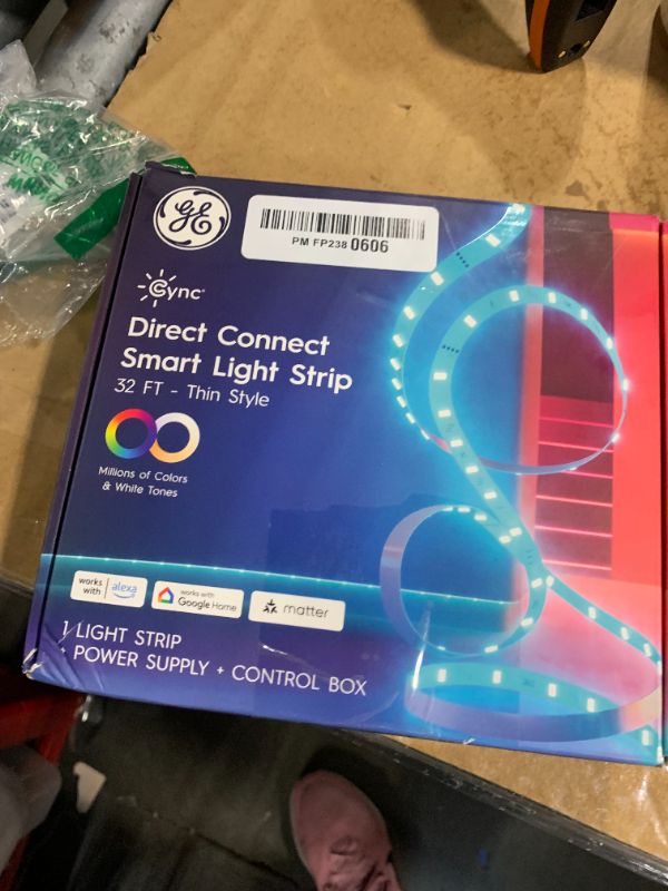 Photo 1 of ***This package is damaged.**GE Cync Smart LED Strip Light, Color Changing Room Decor LED Light Strip, Works with Alexa and Google Home, Matter Compatible, LED Lights for Bedroom, Millions of Colors and White Tones, 32 Feet