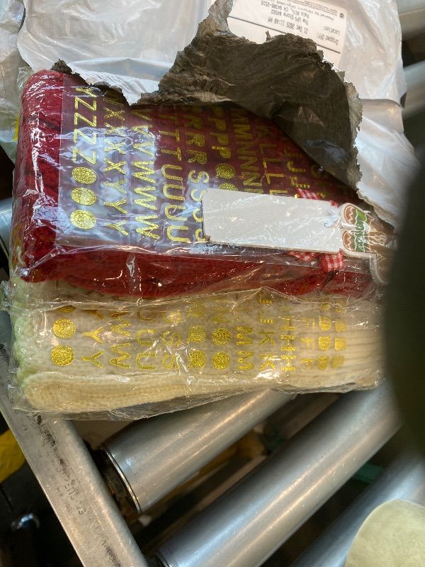 Photo 1 of *USED*
Personalized Christmas Stockings, 18" Stranded Knit Hanging Stockings, DIY Gingerbread Man Name Tag + Alphabet Stickers, Family Holiday Parties, Mantel Decorations (6 Pack, Burgundy, Green, Cream)