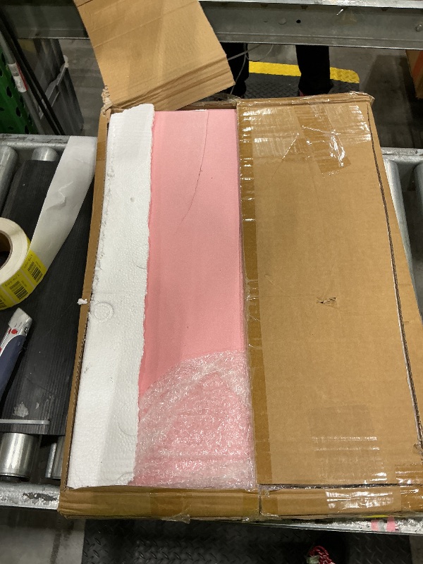 Photo 1 of ***MAJOR DAMAGE*** Lap Desk with Storage Drawer, Holders for Cup and Tablet, Tray Table with Foldable Legs, Laptop Bed Stand, Portable Standing Table for Sofa Couch Floor (23.6", Pink)