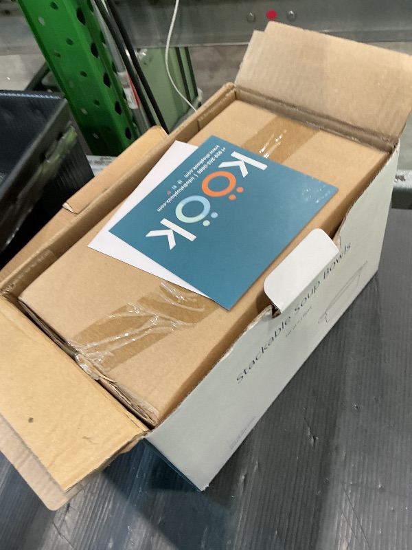 Photo 1 of ***MINOR DAMAGE*** Kook Soup Crocks, Ceramic Stackable Bowls, Broil, Oven, Microwave and Dishwasher Safe, with Handles, For Casserole, Pasta, Cereal, Capacity 18 oz, Set of 4, (Matte Blue)