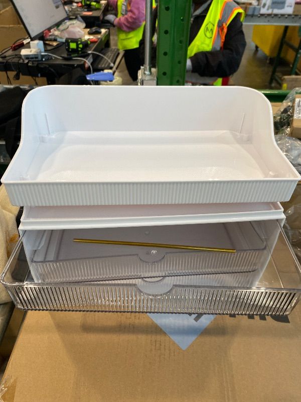 Photo 1 of ***MISSING CONNECTOR POLES*** caktraie 5 Tiers Bathroom Counter Organizer - 3 Drawers Makeup Organizer, Cosmetic Storage Drawer for Dresser Countertop and Bathroom Vanity for Large Skincare, Perfume, Clear