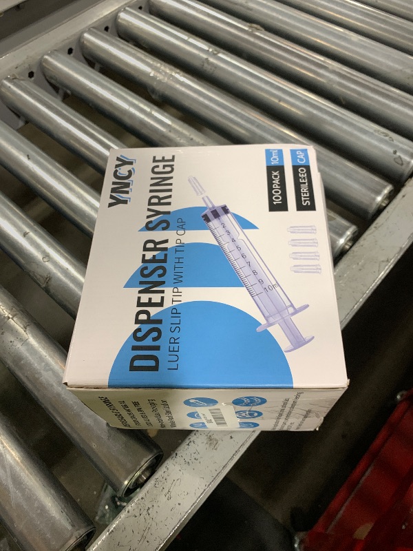 Photo 1 of 100 Pack 10ml Syringes with Cap, Luer Slip Tip, 10cc syringe Whole Pack Bulk Sterile Sealed, No Needle