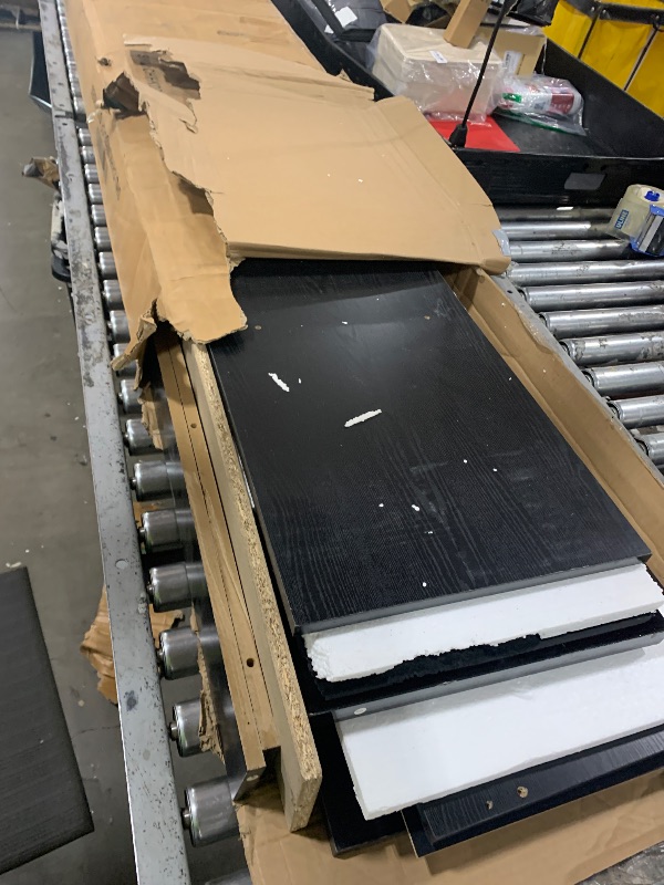 Photo 1 of ++++INCOMPLETE SET VIEW DESCRIPTION++++ LUXOAK 80" Fireplace TV Stand, Modern High Gloss Finish Media Console with 40" Electric Fireplace, Open Storage Entertainment Center for TVs Up to 90" with LED Lights, Black