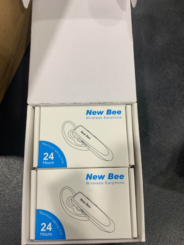 Photo 1 of [2 Pack] Bluetooth Earpiece Wireless Handsfree Headset V5.0 24 Hrs Driving with Mic 60 Days Standby Bluetooth Headset for iPhone Android Samsung Driver