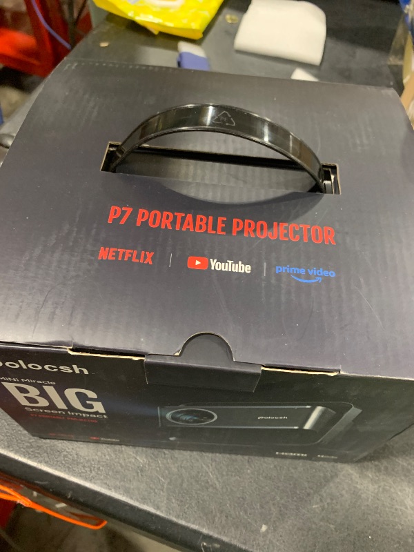 Photo 1 of [Native 1080P & Official Licensed Apps] Polocsh 4K Projector with WIFI 6 and Bluetooth1500ANSI Smart Projector with Auto Keystone Protable Projectors Home Movie Outdoor Mini Proyector (Steel Gray)