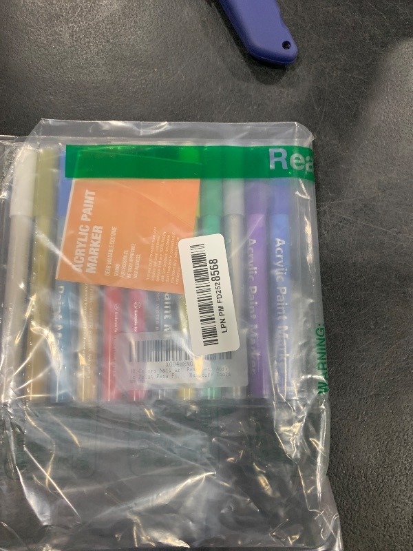 Photo 1 of 12 Colors Nail Art Pens Set, Halloween Colors Acrylic Paint Pens Fine Tip Nail Pens for 3D Nail Art, Nail Point Graffiti Dotting Pen Line Drawing Painting, Flower Patterns Design, DIY Manicure Tools