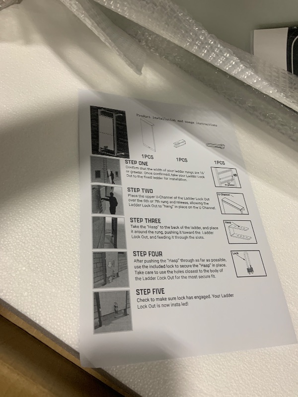 Photo 1 of Fixed Ladder Safety Guard, Tool-Free Install for Anti-Theft & Weatherproof with Padlock