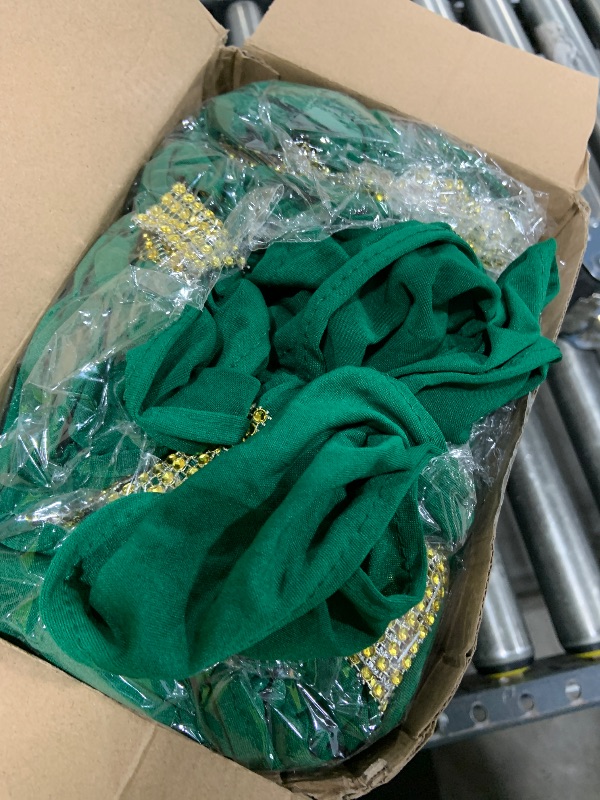 Photo 1 of 100 Pcs Spandex Chair Sashes Bows with Rhinestone Ring Buckle Slider Elastic Universal Bowknot Chair Cover Bands Ties for Wedding Banquet Ceremony Event Party Decoration
(dark green)