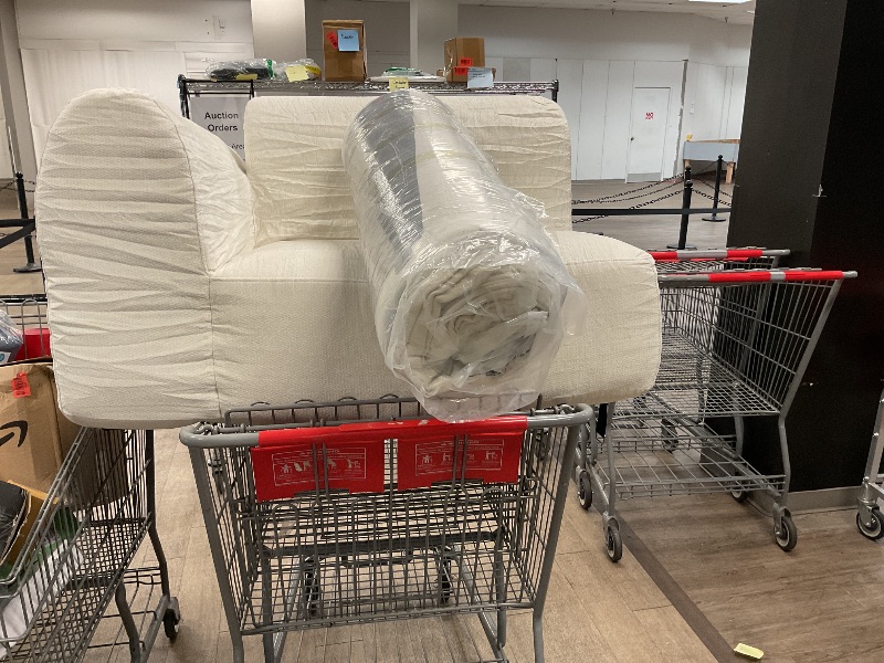 Photo 1 of [SOLD FOR PARTS] Merax 140" Curved Polyester Sectional Sofa Set, 7 Seat Modern Cloud Couch with Chaise Lounge, 3 Pillows, Fully Assembled for Living Room, Beige