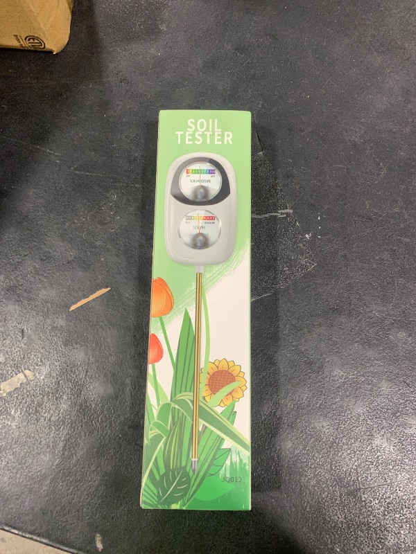 Photo 1 of 2-in-1 Soil Moisture Meter, Soil PH Meter, Large Dual-Screen Soil PH Tester & Moisture Meter for Plants Indoor&Outdoor Garden,Lawn,Farm Soil Test Kit-No Battery Needed-Ivory White