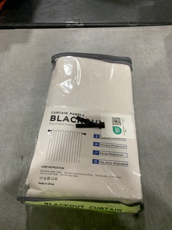 Photo 1 of 100% Blackout Shield Linen Blackout Curtains for Bedroom 96 Inches Long, Back Tab/Rod Pocket Living Room Drapes, Thermal Insulated Blackout Curtains 2 Panels Set, 50" W x 96" L, Beige