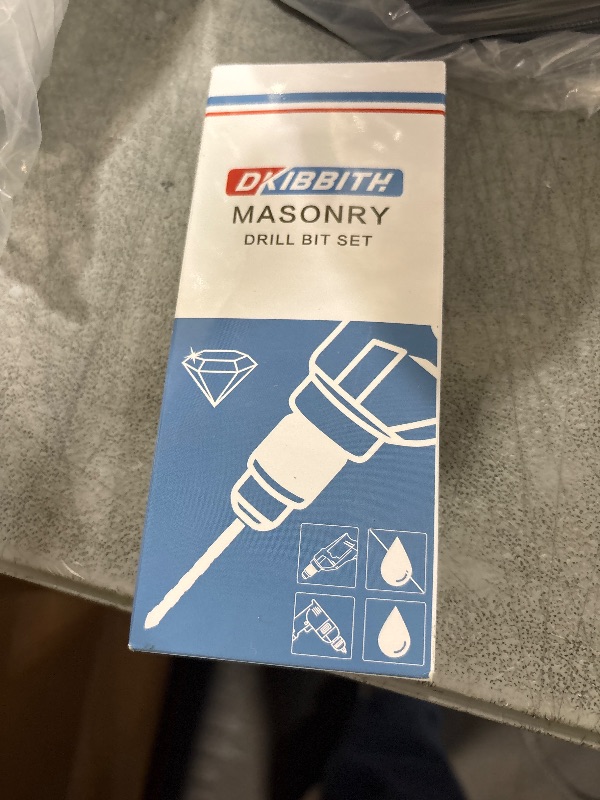 Photo 1 of 10-Piece Masonry Drill Bit Set for Concrete Tile Glass Ceramic Brick,1/8 to 1/2 Inch Drilling Bits with Triangle Handle,Tungsten Steel Alloy Tip.?Black?