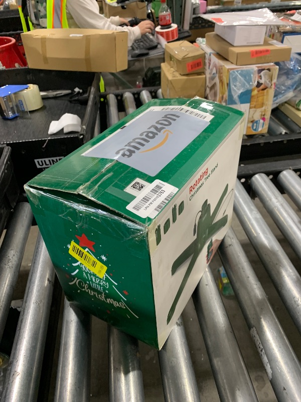 Photo 1 of (2025 Upgrade) Rotating Christmas Tree Stand with Remote Control, Stable 360 Revolving Tree Base Stand, Up to 7.5ft 90lb. Adjustable Christmas Tree Holder for Xmas Tree, Artificial Tree (Green)