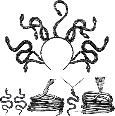 Photo 1 of  Halloween Medusa Snake Costume Medusa Headpiece Headband Necklace Earrings Ring Bracelet for Women Accessories