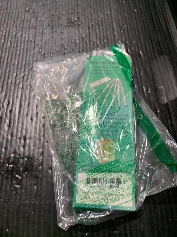 Photo 1 of [Angled Tips] 5 Pcs 10" Reusable Bubble Tea Straws & Smoothie Straws, 0.5" Wide Stainless Steel Straw, Metal Straw for Boba, Tapioca Pearl, Milkshakes, Jumbo Drinks | 2 Cleaning Brushes