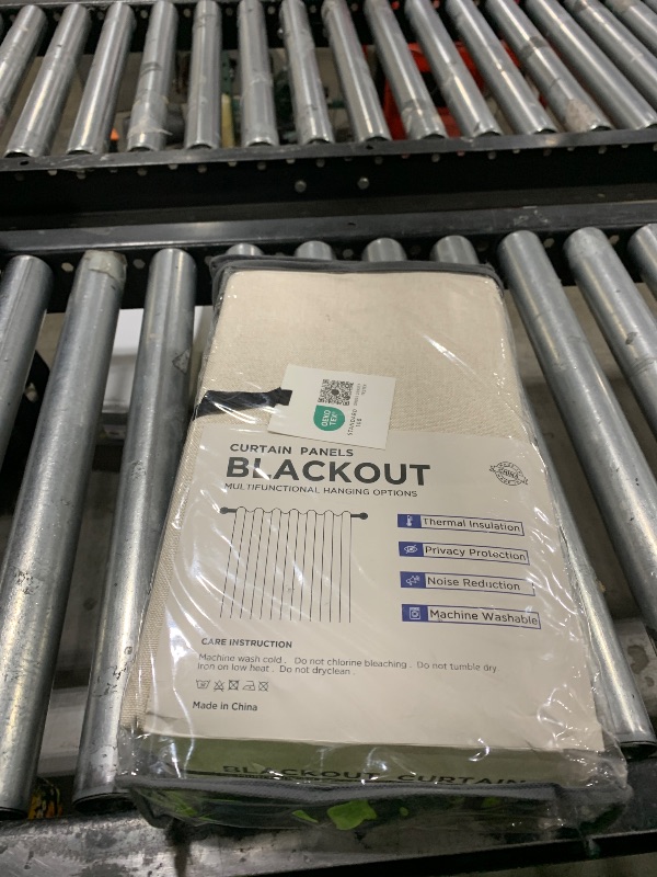 Photo 1 of 100% Blackout Shield Linen Blackout Curtains for Bedroom 108 Inches Long, Back Tab/Rod Pocket Living Room Drapes, Thermal Insulated Blackout Curtains 2 Panels Set, 50" W x 108" L,Cream