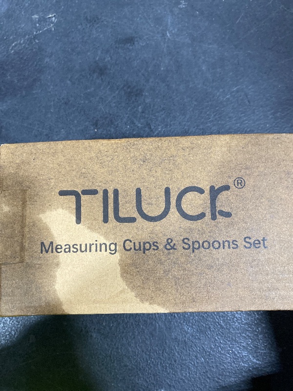 Photo 1 of TILUCK Measuring Cups & Spoons Set, Stackable Cups and Spoons, Nesting Measure Cups with Stainless Steel Handle, Kitchen Gadgets for Cooking & Baking (Black)