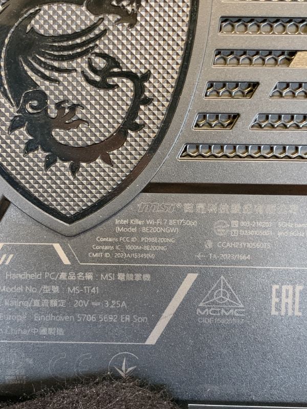 Photo 8 of MSI Claw A1M PC Gaming Handheld: Intel Ultra 7-258V, 7" FHD 120Hz Display, 32GB LPDDR5, 512GB NVMe SSD, MicroSD Card Reader, Thunderbolt 4, Win 11 Home: Black 7 AI+ A2VM-001US