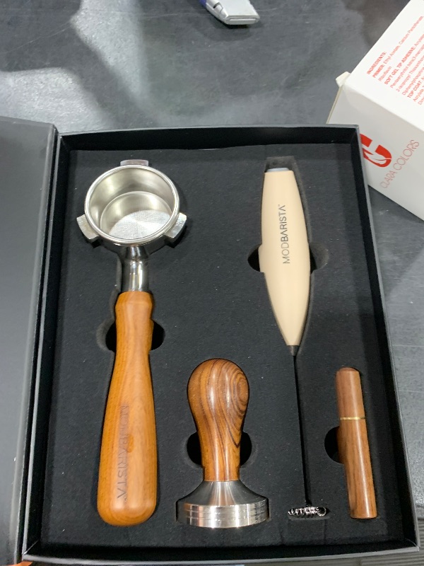 Photo 1 of 54mm Bottomless Portafilter-Tamper-Milk Frother-WDT Tool-Breville-Rosewood -Barista Coffee Espresso machine Accessories-Premium-Gift for Coffee Lovers MODBARISTA Premium Barista 4-IN-1 kit