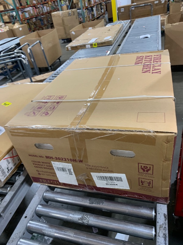 Photo 1 of HOMLYLINK 30x22 Drop In Kitchen Sink White 1 Hole, 30 Inch Topmount Fireclay Sink Drop In Single Bowl, Heavy Duty Large Capacity Deep Basin, w 2 Accessories, Pure White, for Kitchen, Laundry