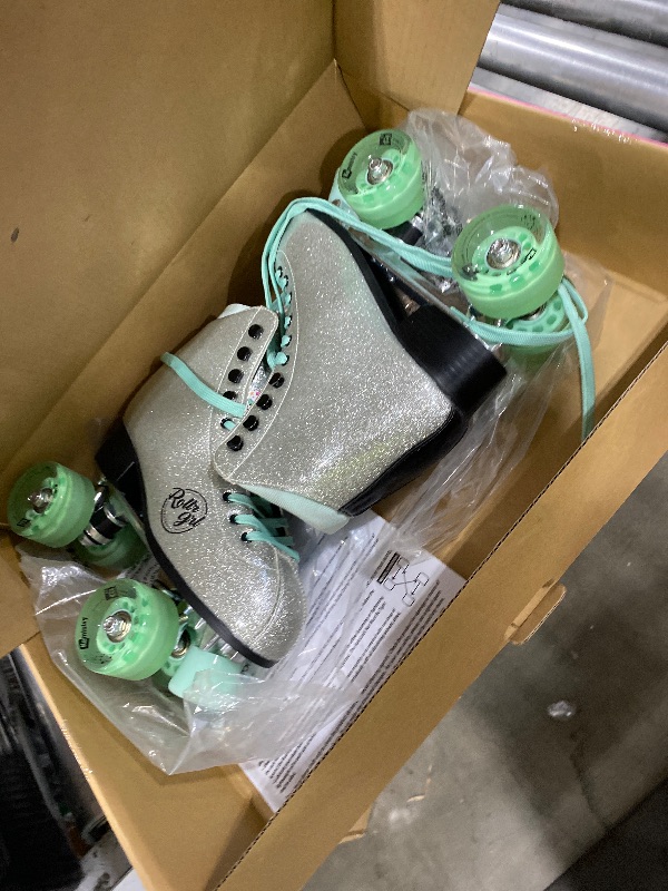 Photo 1 of *CLERK NOTES ON SIZE**** Rollr GRL Astra Glitter Roller Skates - Women's Silver/Black *CLERK NOTES ON SIZE*