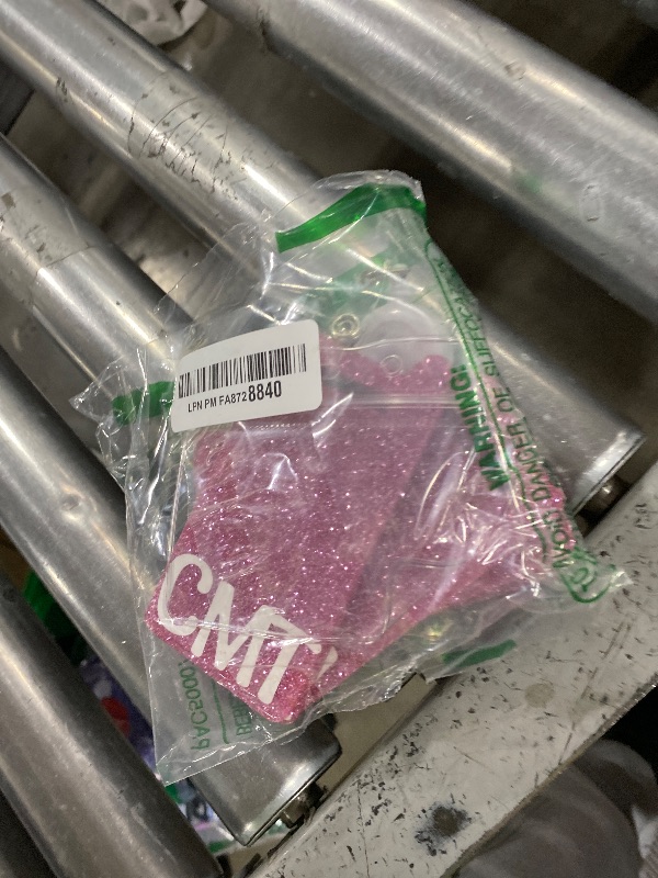 Photo 1 of 10pcs Acrylic Badge Buddy, ID Badge Holder - Medical, Teacher, Bank Glitter Badge Buddy - Pink Glitter (Vertical, DIY)